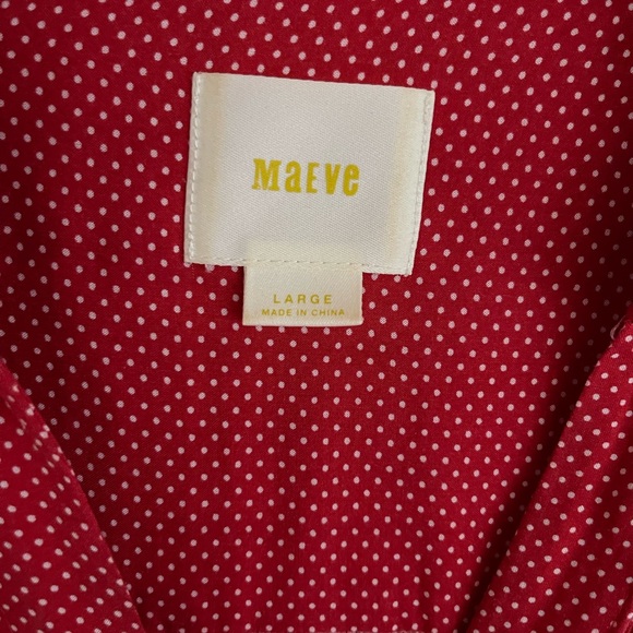 Maeve red polka dot button down - Picture 2 of 4